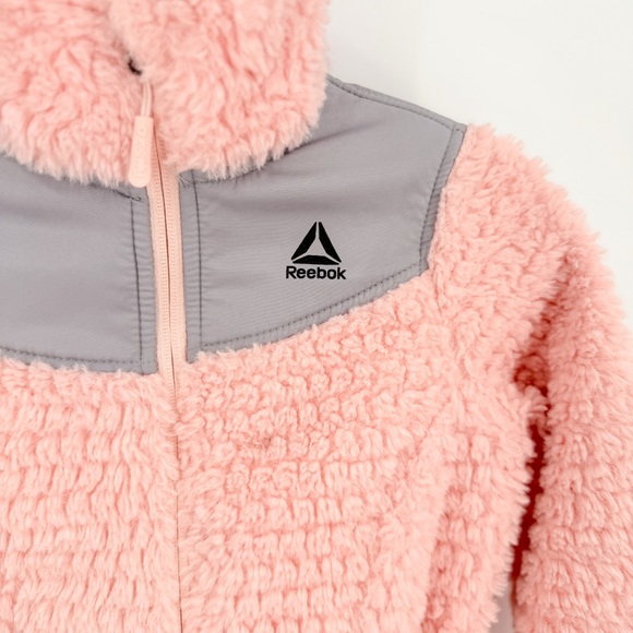 Reebok Pink and Gray Kids Fleece Hoodie - Picture 2 of 6